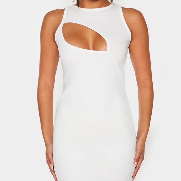 White Cut Out Bodycon Dress - Picture 4 of 5
